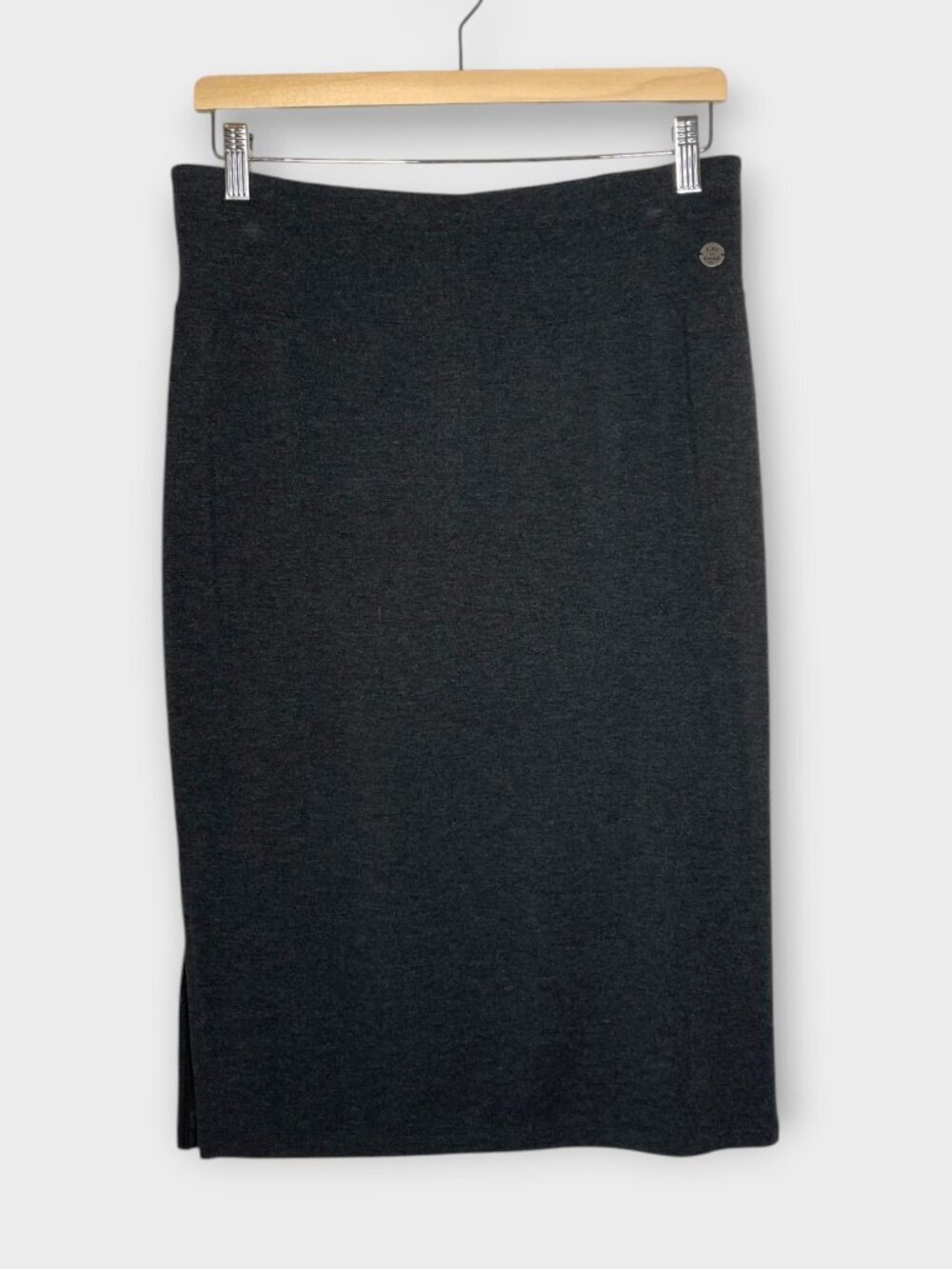 Life Is Good Pencil Jersey Skirt MEDIUM Dark Gray Casual Travel